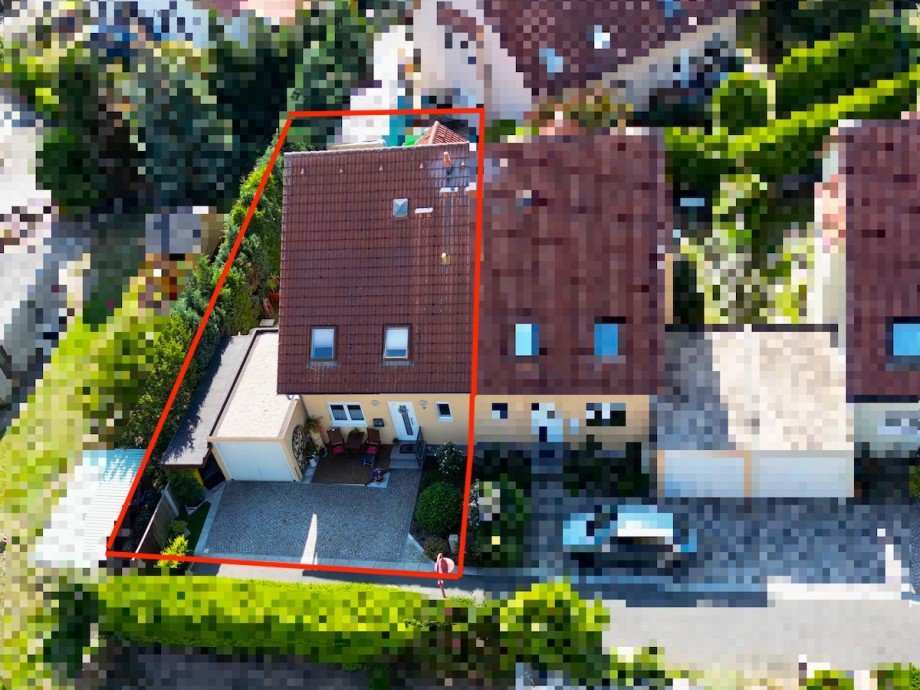 Luftaufnahme Doppelhaush�lfte Lau�nitz