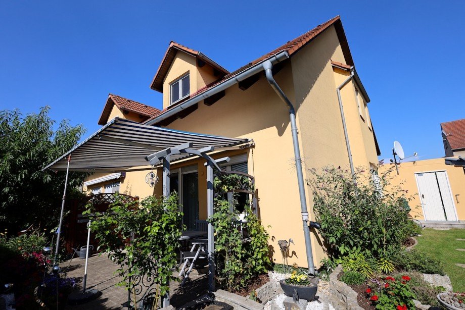 R�ckansicht. Doppelhaush�lfte Lau�nitz