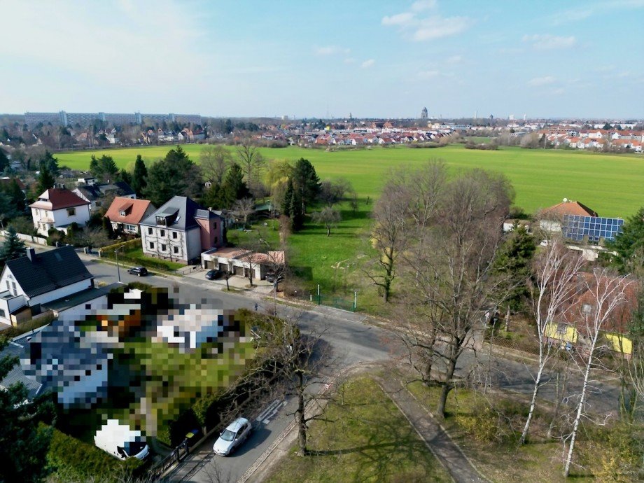 Das V�lkerschlachtdenkmal im Blick. Einfamilienhaus Leipzig