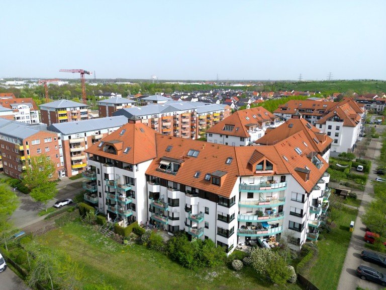 Wohnanlage Hermelinplatz Leipzig Etagenwohnung Apartment mit Balkon, kleiner EBK & TG-Stellplatz