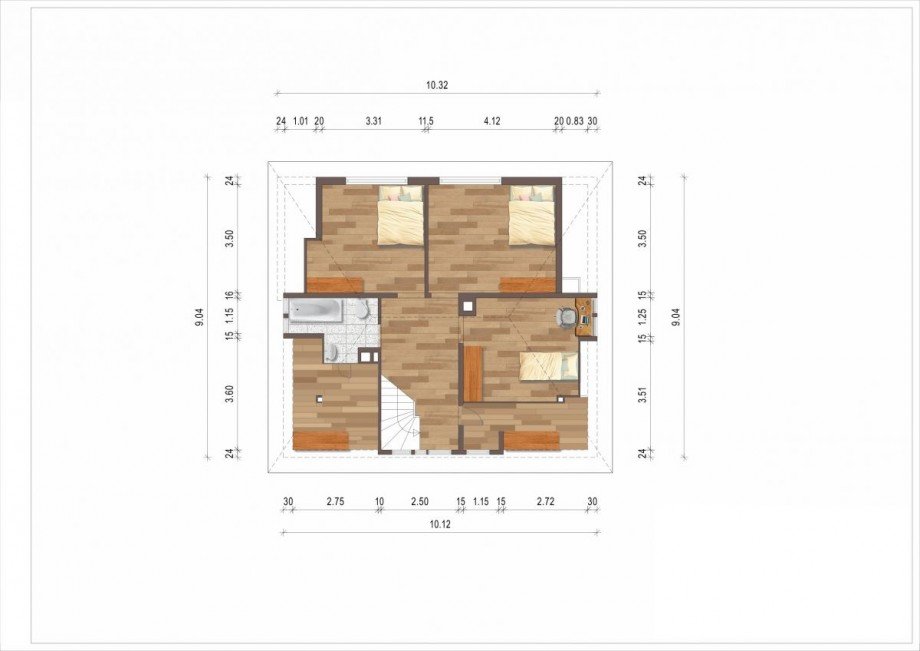 Grundriss Dachgeschoss Einfamilienhaus Leipzig