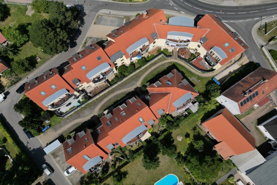 Luftbild Wohnanlage Etagenwohnung Machern