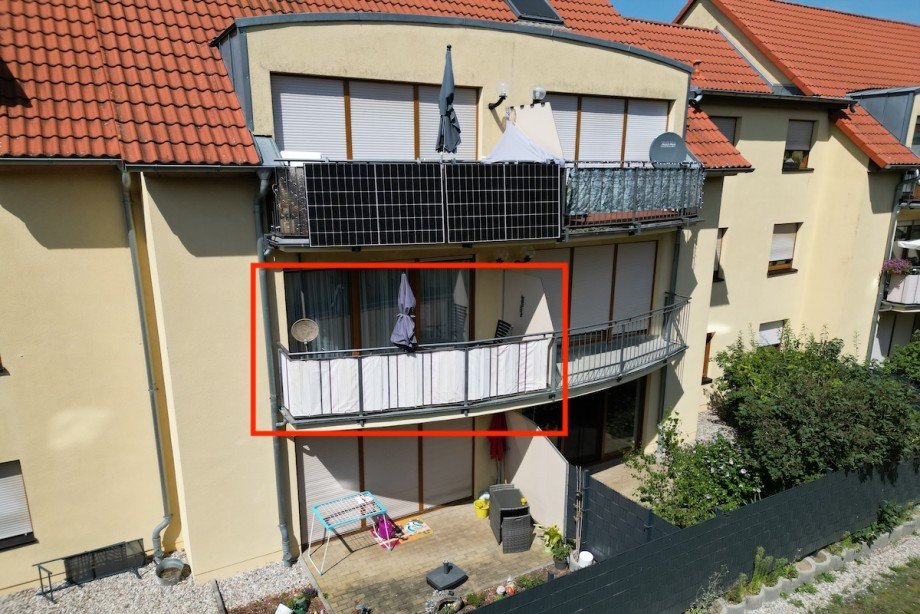 Ansicht Balkon Etagenwohnung Machern