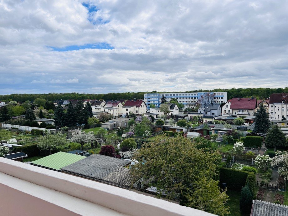 Ausblick vom Balkon Etagenwohnung Naunhof