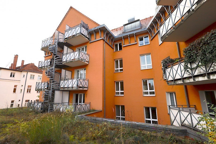 R�ckansicht Geb�ude Etagenwohnung Leipzig